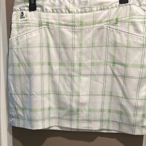 Plaid White and Green Women's Skirt